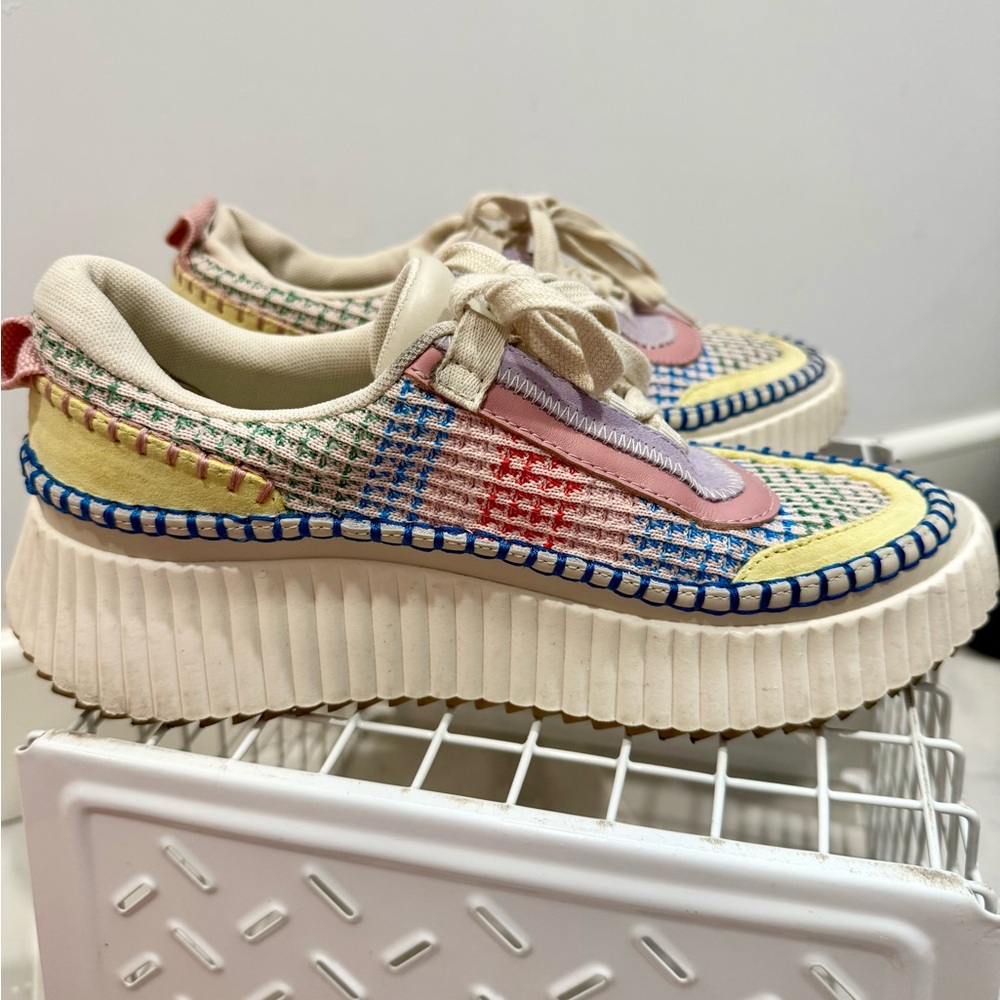 NEW Dolce Vita Yellow and Pink Sneakers with Low-Top Silhouette